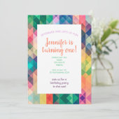 カラフル抽象芸術ジオメトリパターン。               招待状 (スタンド正面)