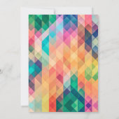 カラフル抽象芸術ジオメトリパターン。               招待状 (裏面)