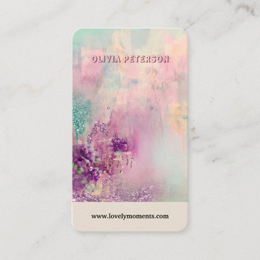 カラフル抽象芸術ジュエリー表示カード 名刺 (正面)