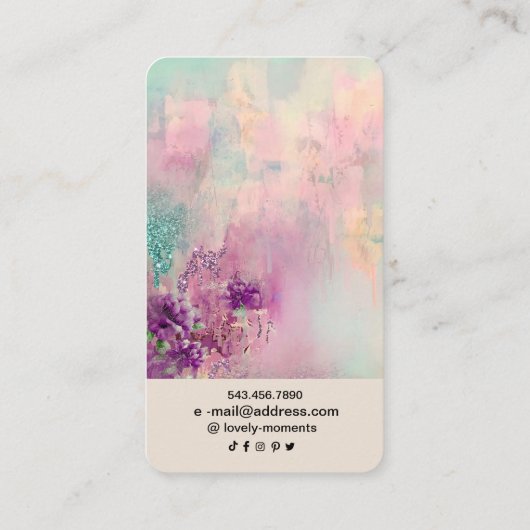 カラフル抽象芸術ジュエリー表示カード 名刺 (裏面)