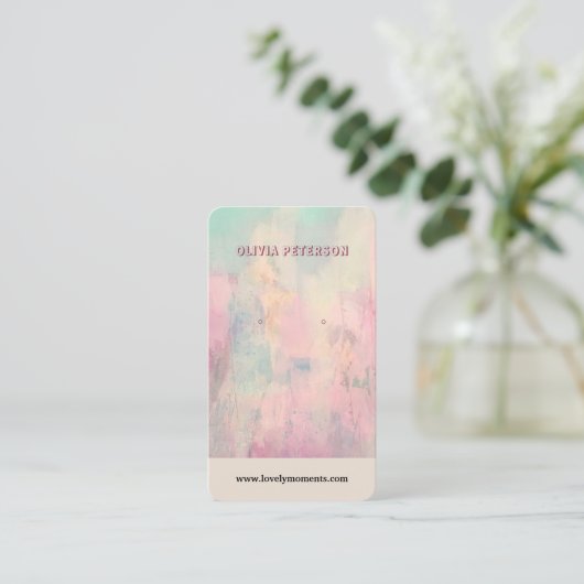 カラフル抽象芸術ジュエリー表示カード 名刺 (スタンド正面)