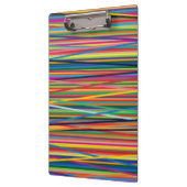 カラフル抽象芸術ストライプデザイン大人の布顔 クリップボード (左)