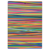 カラフル抽象芸術ストライプデザイン大人の布顔 クリップボード (裏面)