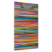 カラフル抽象芸術ストライプデザイン大人の布顔 クリップボード (右)