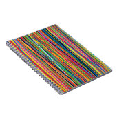 カラフル抽象芸術ストライプデザイン大人の布顔 ノートブック (右側)