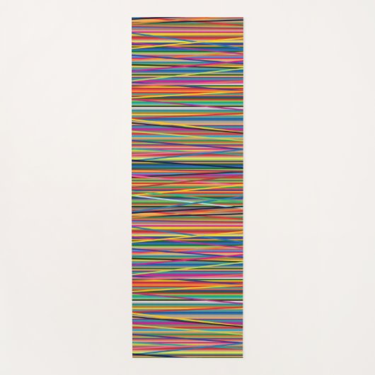 カラフル抽象芸術ストライプデザイン大人の布顔 ヨガマット (正面)