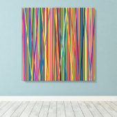カラフル抽象芸術ストライプデザイン キャンバスプリント (インサイチュ (ウッドフロア))