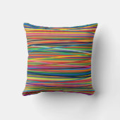 カラフル抽象芸術ストライプデザイン クッション (裏面)