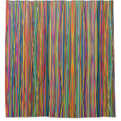 カラフル抽象芸術ストライプデザイン シャワーカーテン (正面)