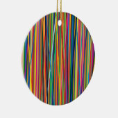 カラフル抽象芸術ストライプデザイン セラミックオーナメント (右)