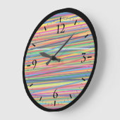 カラフル抽象芸術ストライプデザイン ラージ壁時計 (傾斜)
