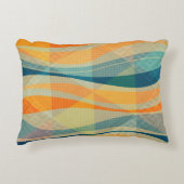 カラフル抽象芸術ストライプパターン アクセントクッション (正面)