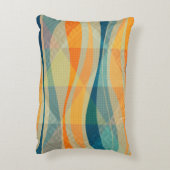 カラフル抽象芸術ストライプパターン アクセントクッション (裏面(縦))
