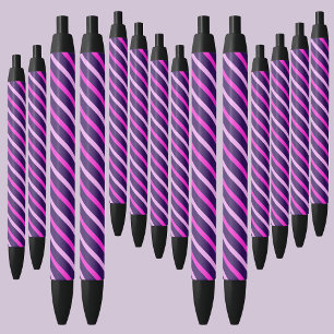 カラフル抽象芸術ストライプパターン 黒ボールペン