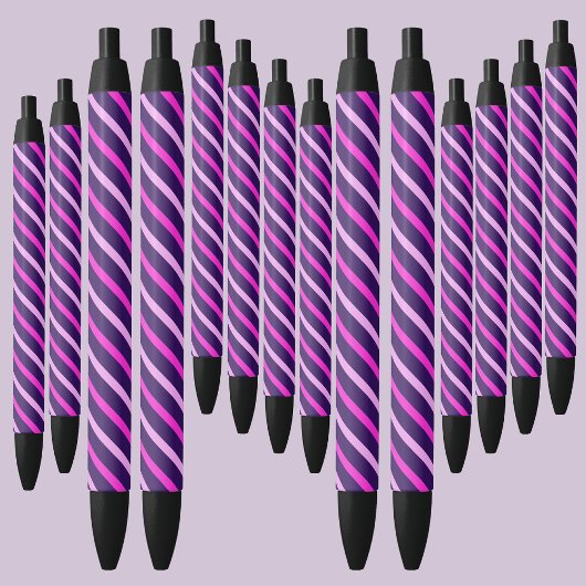カラフル抽象芸術ストライプパターン 黒ボールペン