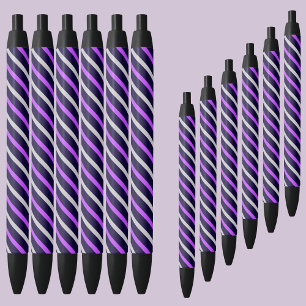 カラフル抽象芸術ストライプパターン 黒ボールペン