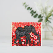 カラフル抽象芸術ゾウ シーズンポストカード (スタンド正面)