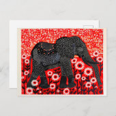 カラフル抽象芸術ゾウ シーズンポストカード (正面/裏面)