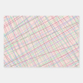 カラフル抽象芸術タータンチェックパターン ラッピングペーパーシート (正面)