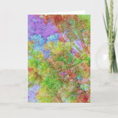 カラフル抽象芸術ツリーの枝葉アートノート カード (正面)