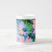 カラフル抽象芸術デイジー2 ボーンチャイナマグカップ (正面)