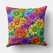 カラフル抽象芸術デイジー#34 - クッション (裏面)