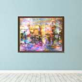 カラフル抽象芸術デジタルの退色の記憶 キャンバスプリント (インサイチュ (ウッドフロア))