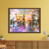 カラフル抽象芸術デジタルの退色の記憶 キャンバスプリント (インサイチュ (リビング))