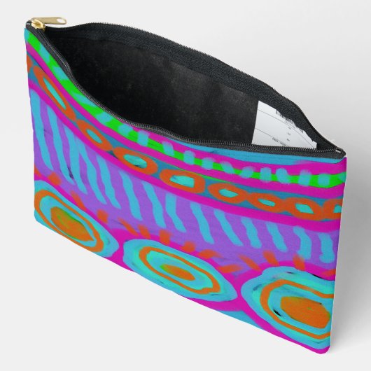 カラフル抽象芸術デジタルアートプリントカットソーバッグ アクセサリーポーチ (見開き)