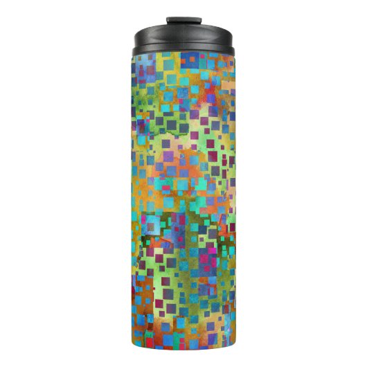 カラフル抽象芸術デジタルアート（正方形） タンブラー (正面)