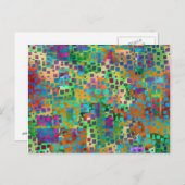 カラフル抽象芸術デジタルアート(正方形) ポストカード (正面/裏面)