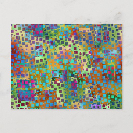 カラフル抽象芸術デジタルアート(正方形) ポストカード (正面)
