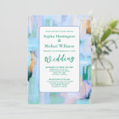 カラフル抽象芸術デジタル結婚式招待状QR 招待状 (スタンド正面)