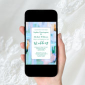 カラフル抽象芸術デジタル結婚式招待状QR 招待状