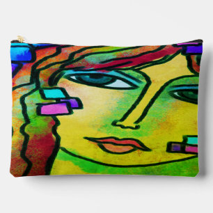 カラフル抽象芸術デジ絵画タル アクセサリーポーチ