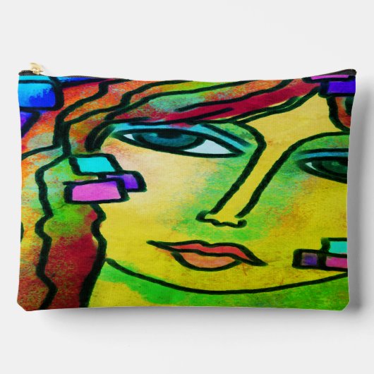 カラフル抽象芸術デジ絵画タル アクセサリーポーチ (正面)