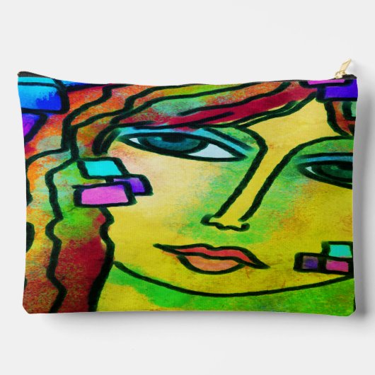 カラフル抽象芸術デジ絵画タル アクセサリーポーチ (裏面)