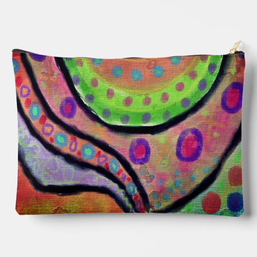 カラフル抽象芸術デジ絵画タル アクセサリーポーチ (裏面)