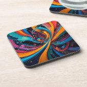 カラフル抽象芸術デジ絵画タル コースター (左側)