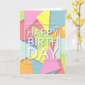 カラフル抽象芸術ハッピーバースデー カード (黄色い花)