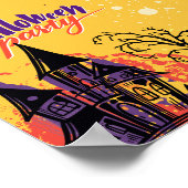 カラフル抽象芸術ハローウィンパーティ ポスター (角)