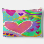 カラフル抽象芸術ハートデジタルアート アクセサリーポーチ (裏面)