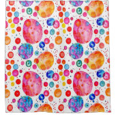 カラフル抽象芸術バブルの水色 シャワーカーテン (正面)