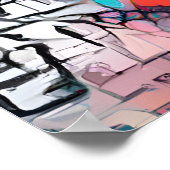 カラフル抽象芸術パイナップル果実紙 ポスター (角)