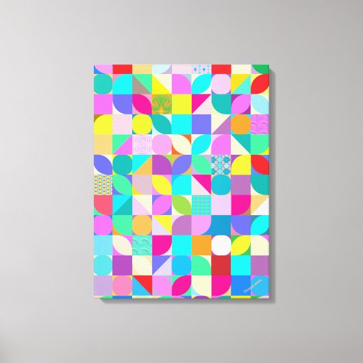 カラフル抽象芸術パタモダンーン印刷 キャンバスプリント (正面)