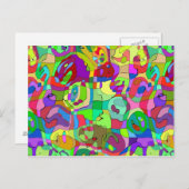 カラフル抽象芸術パターンはがき ポストカード (正面/裏面)