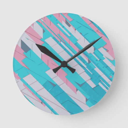 カラフル抽象芸術パターン壁時計 ラウンド壁時計 (正面)