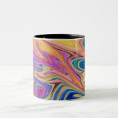 カラフル抽象芸術パターン ツートーンマグカップ (中央)