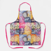 カラフル抽象芸術パッチワークの正方形パターン エプロン (正面)