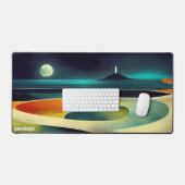 カラフル抽象芸術パノラマ風景モノグラム デスクマット (キーボード&マウス)